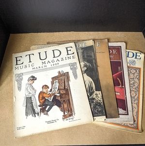 5 Etude Music Magazines from 1918-1937